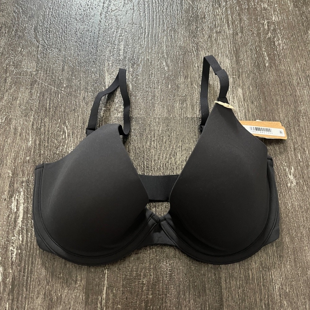 SKIMS Bra Onyx 32DD Black Plunge Comfort Bra